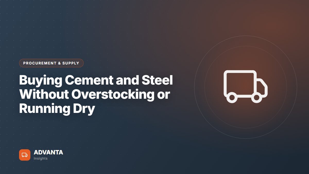 Buying Cement and Steel Without Overstocking or Running Dry — Procurement & Supply